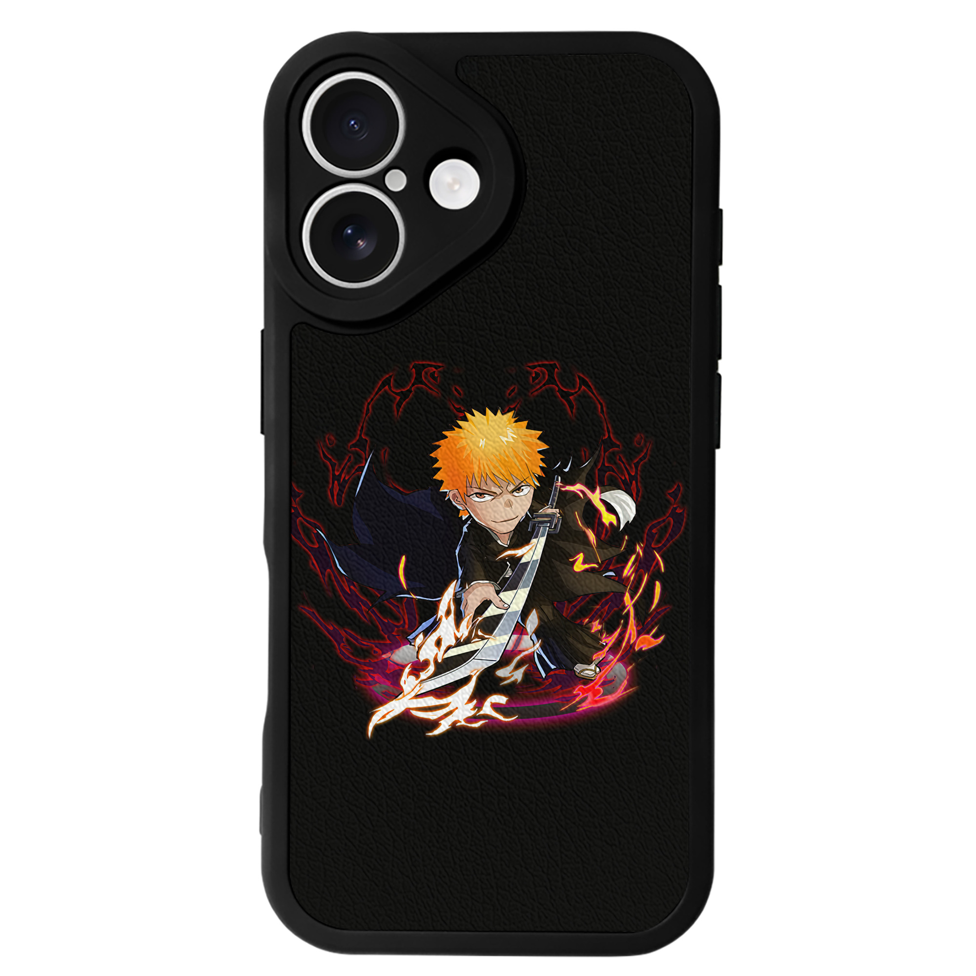ブリーチ 黒崎一護（くろさき いちご）BLEACH Kurosaki Ichigo 【iPhone 16シリーズ対応】シリコンスマホケース（レザー調） 材質：シリコン
